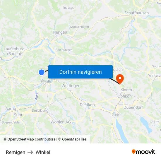 Remigen to Winkel map