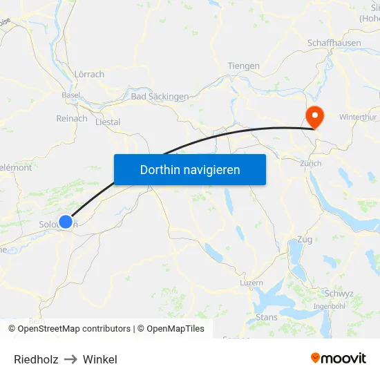 Riedholz to Winkel map