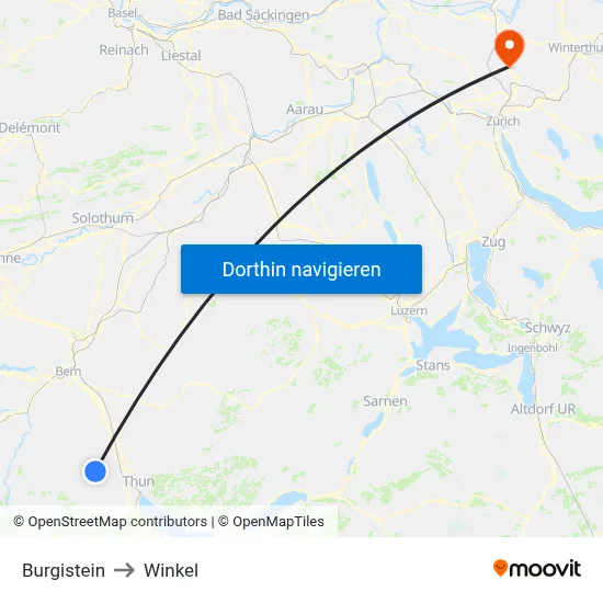 Burgistein to Winkel map