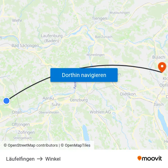 Läufelfingen to Winkel map