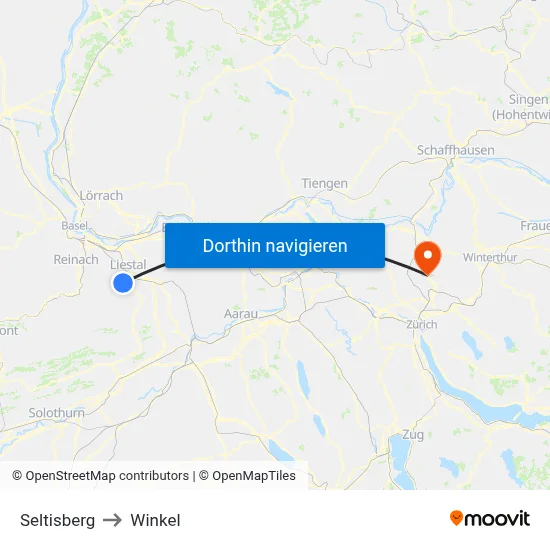 Seltisberg to Winkel map