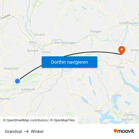 Grandval to Winkel map