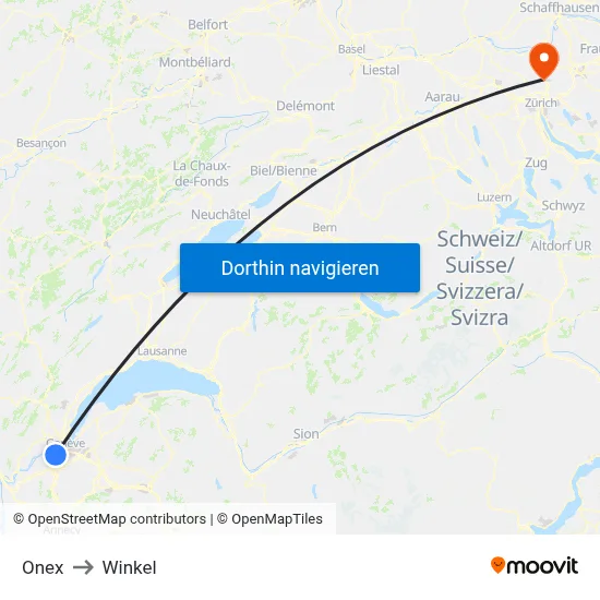 Onex to Winkel map