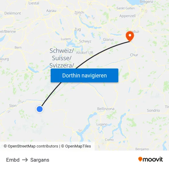 Embd to Sargans map