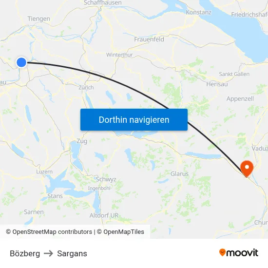 Bözberg to Sargans map