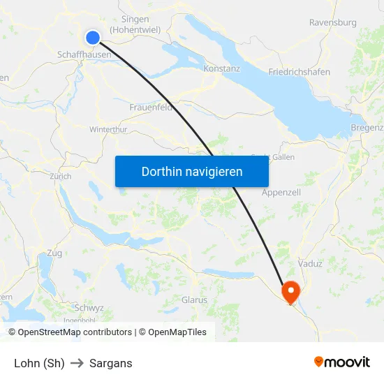 Lohn (Sh) to Sargans map