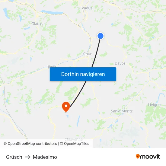 Grüsch to Madesimo map