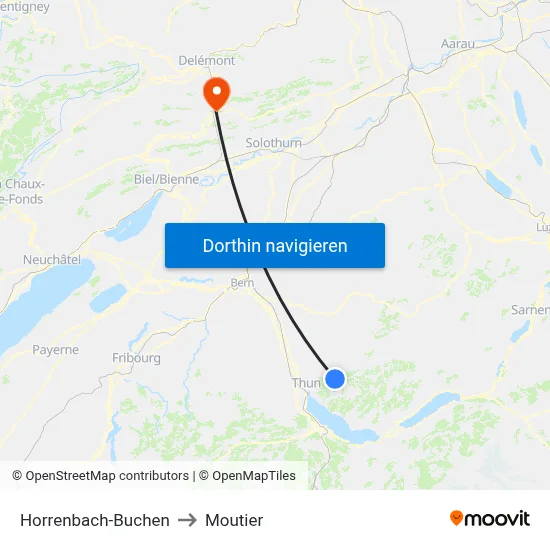 Horrenbach-Buchen to Moutier map