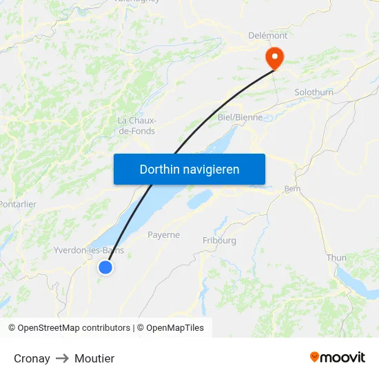 Cronay to Moutier map