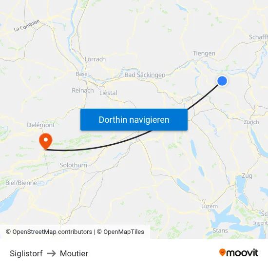 Siglistorf to Moutier map