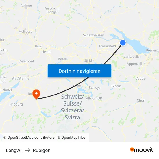 Lengwil to Rubigen map
