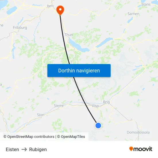 Eisten to Rubigen map