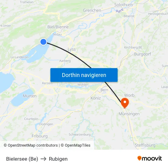 Bielersee (Be) to Rubigen map