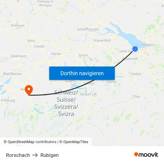 Rorschach to Rubigen map