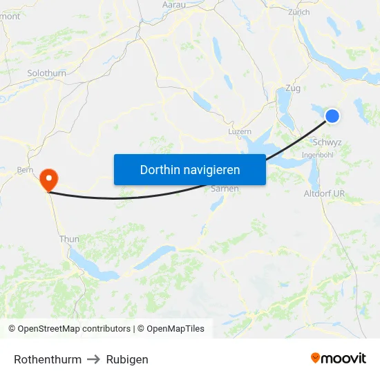 Rothenthurm to Rubigen map