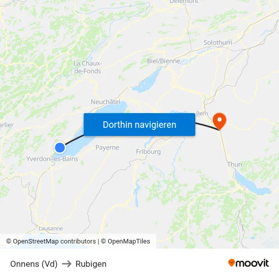 Onnens (Vd) to Rubigen map