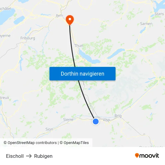 Eischoll to Rubigen map