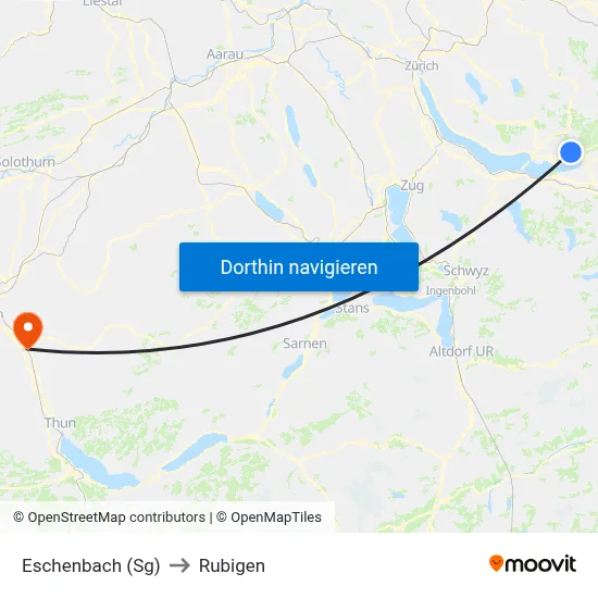 Eschenbach (Sg) to Rubigen map