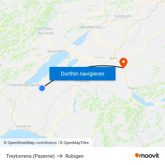Treytorrens (Payerne) to Rubigen map