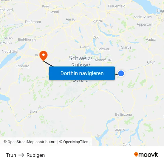 Trun to Rubigen map