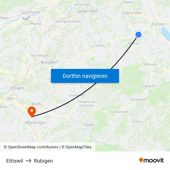 Ettiswil to Rubigen map