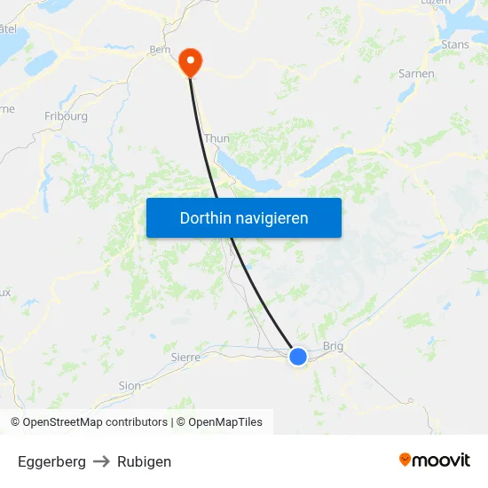 Eggerberg to Rubigen map