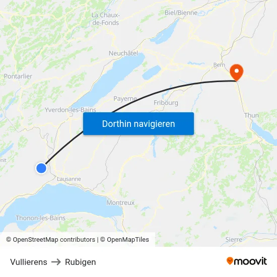 Vullierens to Rubigen map