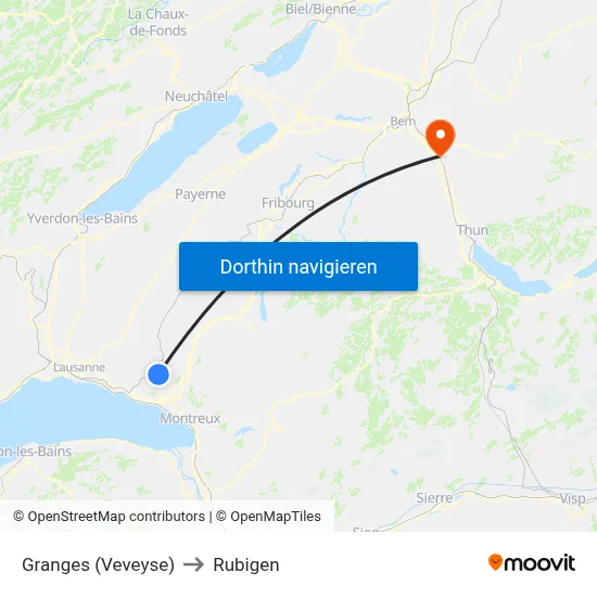 Granges (Veveyse) to Rubigen map