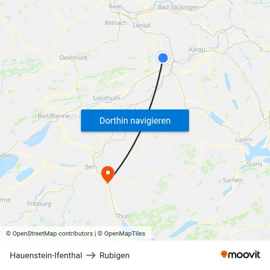 Hauenstein-Ifenthal to Rubigen map