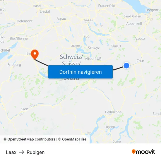 Laax to Rubigen map