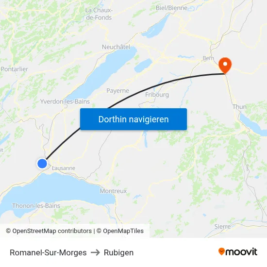 Romanel-Sur-Morges to Rubigen map
