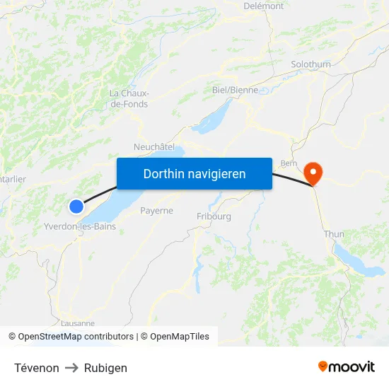 Tévenon to Rubigen map