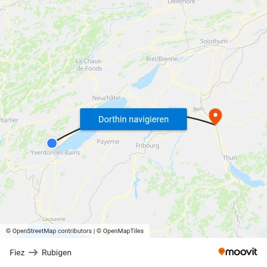 Fiez to Rubigen map
