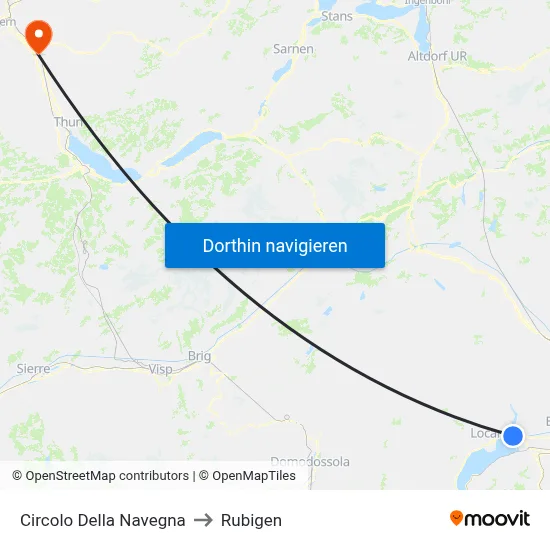 Circolo Della Navegna to Rubigen map
