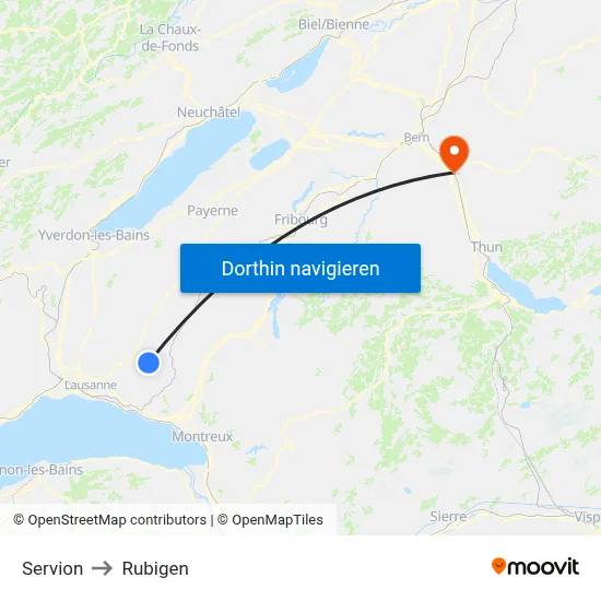 Servion to Rubigen map