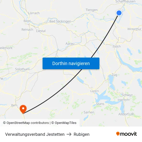 Verwaltungsverband Jestetten to Rubigen map