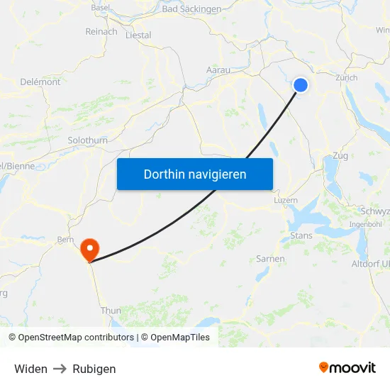 Widen to Rubigen map