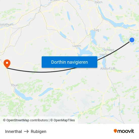 Innerthal to Rubigen map
