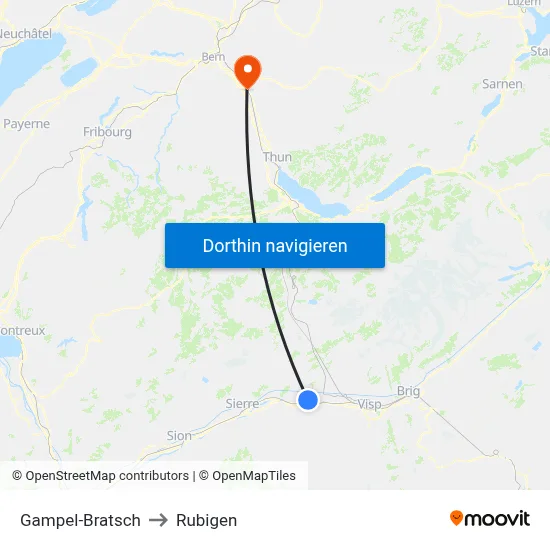Gampel-Bratsch to Rubigen map