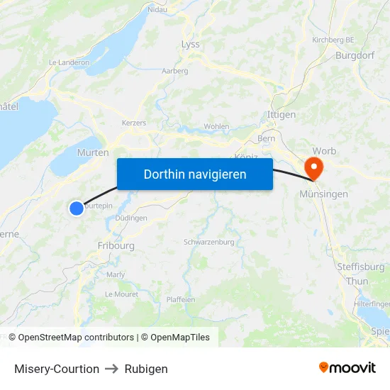Misery-Courtion to Rubigen map