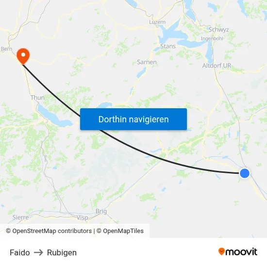 Faido to Rubigen map