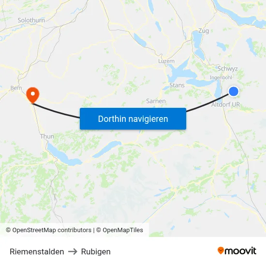 Riemenstalden to Rubigen map