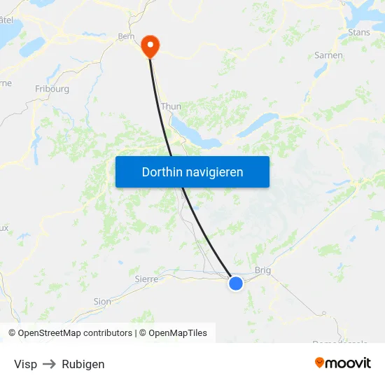 Visp to Rubigen map
