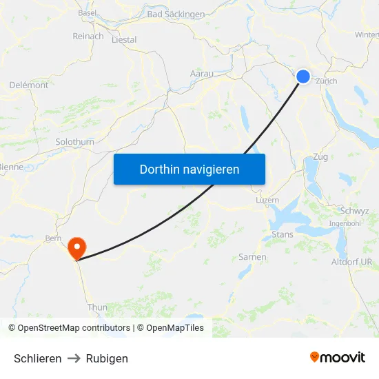 Schlieren to Rubigen map