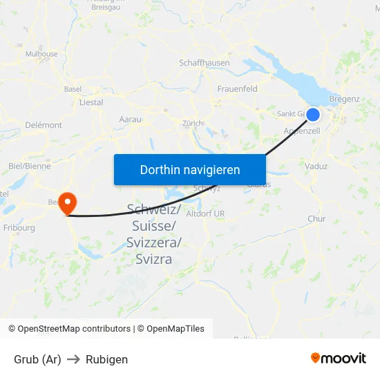 Grub (Ar) to Rubigen map