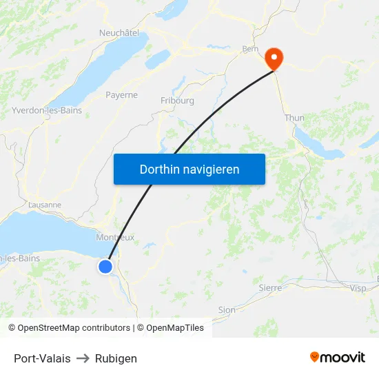 Port-Valais to Rubigen map