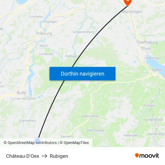 Château-D'Oex to Rubigen map