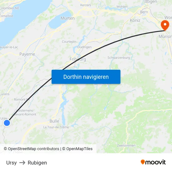 Ursy to Rubigen map