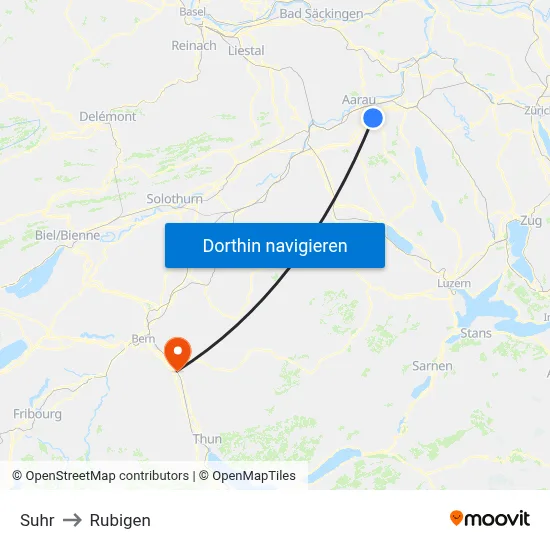 Suhr to Rubigen map