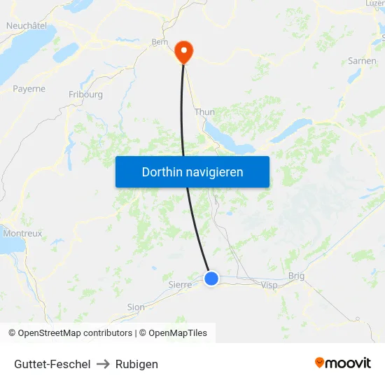 Guttet-Feschel to Rubigen map
